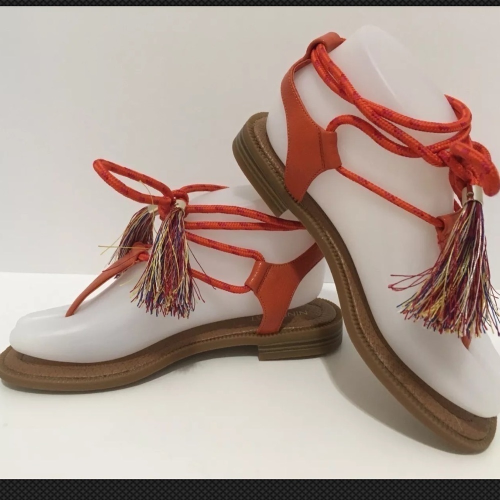 NINE WEST Gannon Orange Sandal Gladiator 4 1/2 $70